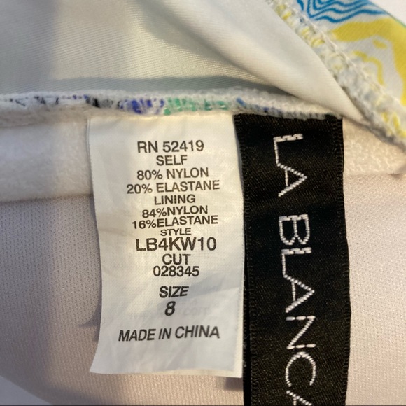 LA BLANCA One Piece Ruched Bathing Suit Size 8 - Picture 5 of 7